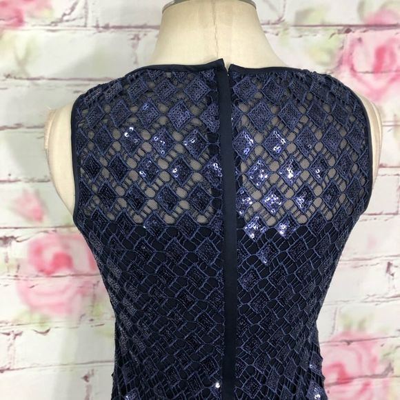 Lauren Ralph Lauren blue sequin cocktail party drs - Picture 8 of 11